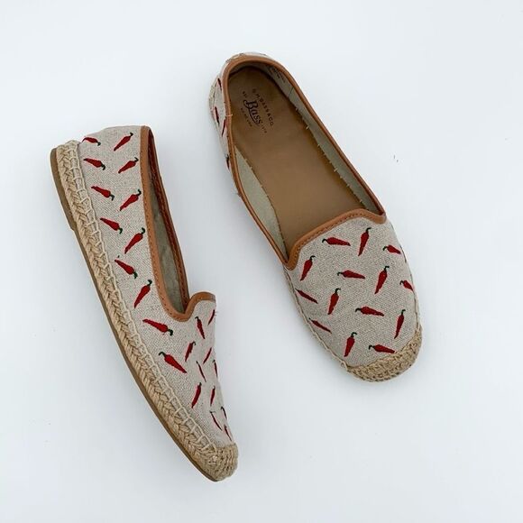 GH Bass Co chili pepper embroidered slip on espadrilles flats size 8.5 - Picture 1 of 11